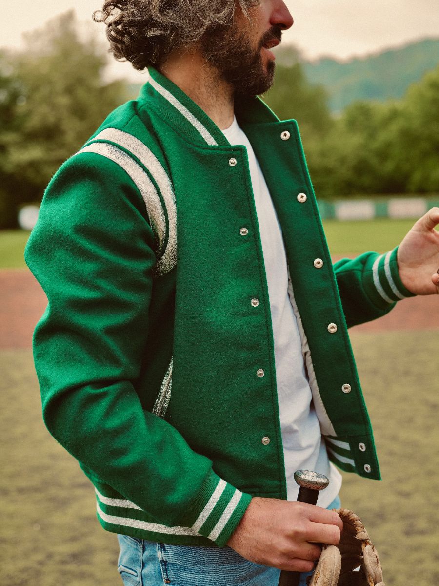 teddy jacket leather and cotton - LeTeddy 50's Enfant Vert Vipère | PAUL  MARIUS